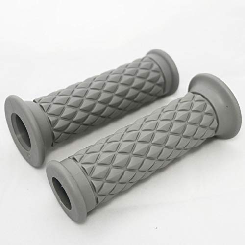 Yibid Motorcycle Hand Grips, Soft Rubber Handlebar Throttle Thruster Grip for 7/8(22mm) Handle Bar Motorized (Gray Grips)
