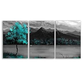 Canvas Wall Art Abstract Cloud Tree Pictures Home Wall Decorations for Bedroom Living Room Oil Paintings Canvas Prints Framed - 16"x24" x 3 Panels
