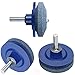 Rednow 3Pcs Lawn Mower Sharpener Lawnmower Blade Sharpener for Power Drill Hand Drill (Blue)