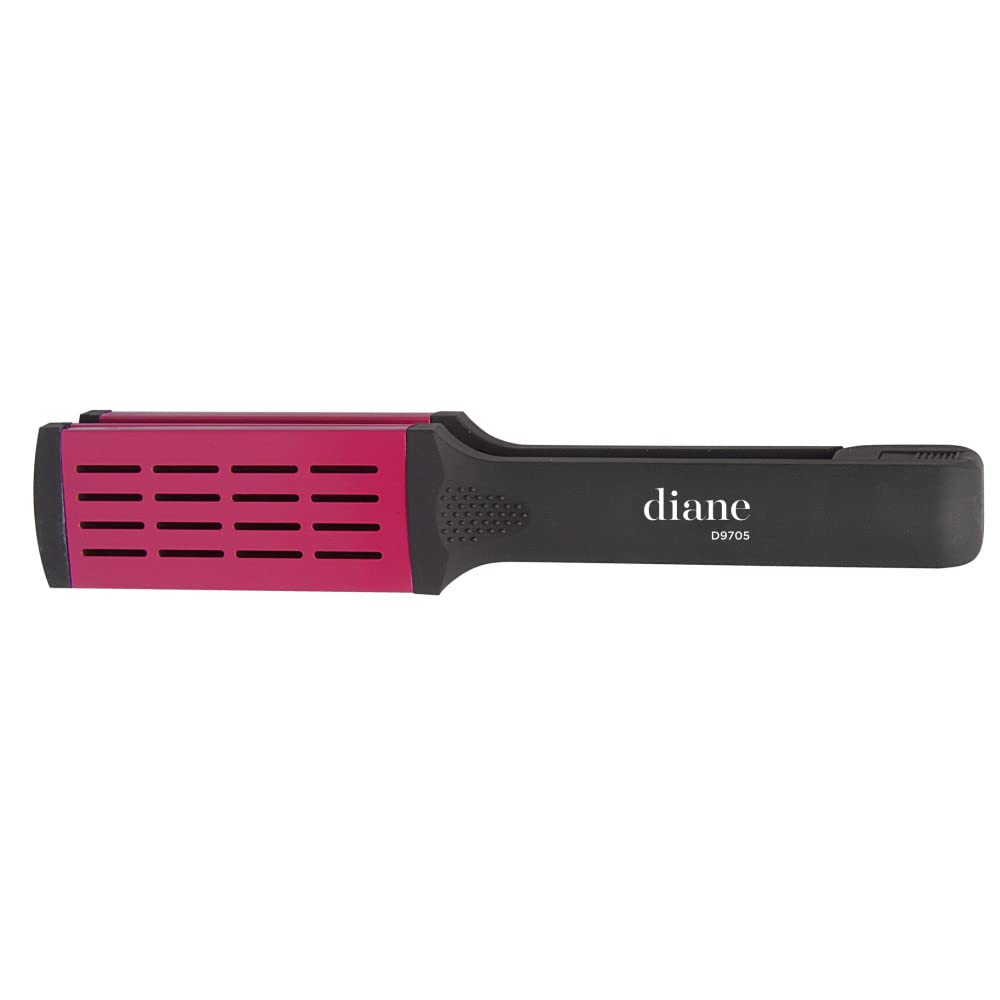 Diane Ceramic Straightening Brush with Nylon Bristles for Smoothing and Styling Thick Coarse Hair, Double-Sided Hair Straightener Brush