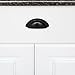 Amazon Basics Wide Bin Cup Drawer Pull, 3.69-inch Length (3-inch Hole Center), 10-Pack, Flat Black Finish