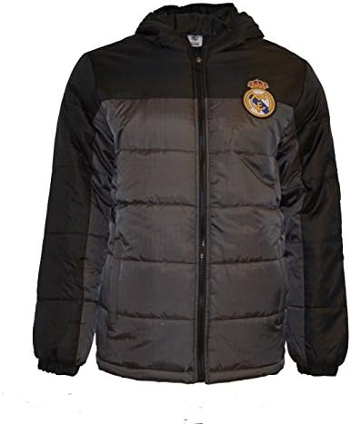 Real Madrid Fc Jacket Youth Soccer Light Down Padded Zip up Hoodie (YS)