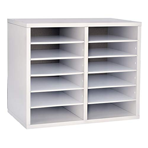 AdirOffice Wooden Literature Organizer Sorter Stackable File Mail