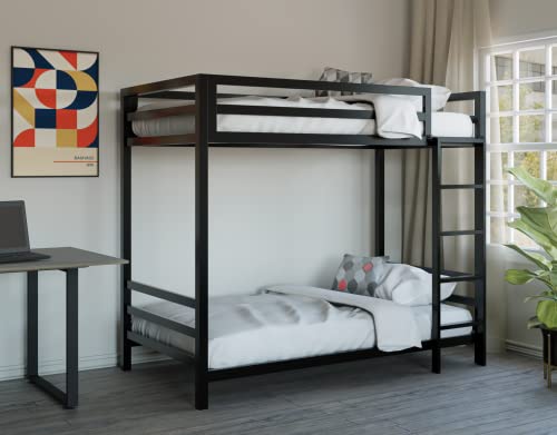 CASA FERRO Litera Individual de Acero Reforzado para Niños y Adultos - Soporta 400 kg - Estructura Industrial Doble Nivel 100 × 203 x 170 cm - Fabricada en México (Acero Negro)