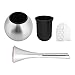 Toilet Bowl Brush and Holder, Creative Toilet Brush Set with Stainless Steel Base (Silver)