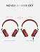 Bluedio T5 Active Noise Cancelling Headphones Over Ear Wireless Bluetooth Headphones with Mic Portable Stereo Headsets for Cell Phones Travel Work (Red)