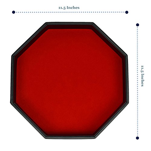 RNK Gaming 11.5 Inch Dice Tray PU Leather and Red Velvet