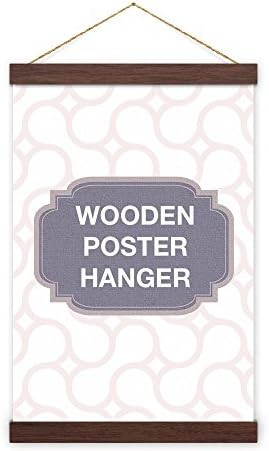 Walnut Wooden Poster Hanger - magnet self assembly (17 inch (43.18cm))