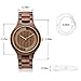 Handmade Wood Watch for Man or Woman - OMELONG Lightweight Wooden Wrist Watch with Japan Quartz Movement Gold Circles on Round Dail(Walnut Wood 1)