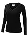 Because I Love You Women's Classic V-Neck Slim Fit Soft Pullover Long Sleeve Sweater