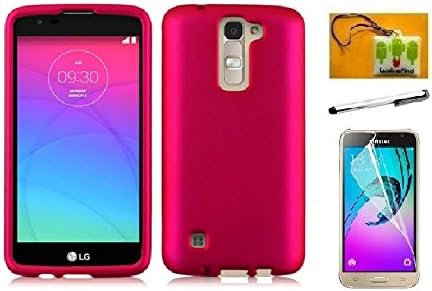 LG K7 Case, LG Tribute 5 Case (metro PCS), Luckiefindยฎ Hard Cover Case, Stylus Pen, Screen Protector & Wiper Accessory (Hard Pink)