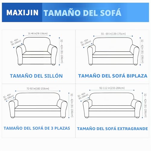 MAXIJIN Super Stretch Sofa Cover for 3 Seater, 1 Piece Universal Jacquard Spandex, Pet Friendly Protector (3 Seater, Dark Grey)