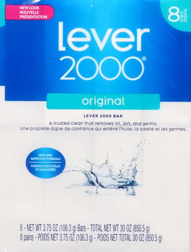LEVER 2000 BAR SOAP REFRESHING BODY SOAP AND FACIAL CLEANSER ORIGINAL EFFECTIVELY WASHES AWAY BACTERIA 4 OZ 8 BARS