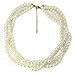 CIOOU Multi Strand Crystal Rhinestone Pearl Statement Necklace for Women Choker Bib Collar Beaded Necklace Costume Jewelry Set