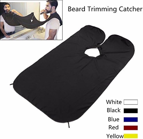 Beard Catcher Cape, HANHE, The Beard Foundry Bib Apron Facial Hair Trimmings Catcher Cape Sink Home Salon/Beard Catcher Apron/Beard Trimming Cape/Hair Trimming Cape (Black)