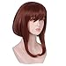ColorGround Medium Long Brown Anime Cosplay Wig Cut Bangs