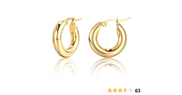 18K Gold Plated Small Hoops Earrings 