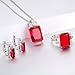 J.MOSUYA 925 Sterling Silver Plated Jewelry Set for Women, Swarovski Element Crystal Earring Necklace Set