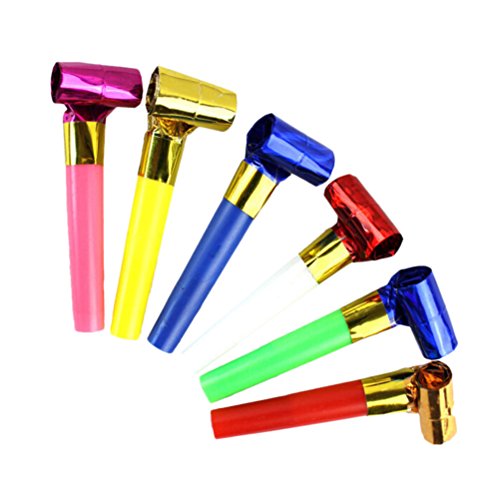 LONG7INES 100 Pcs Funny Party Blowouts Blowers/ Birthday Party Supplies Favors Blowers/ Fun Party Favors, Assorted Colors (100 Pcs)