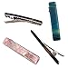 4 Mini Rectangle Marble Pattern Hair Duckbill Alligator Clip Set Accessories Women Girls