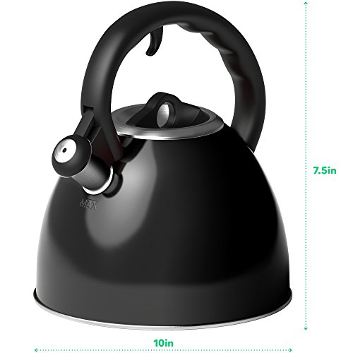 Vremi 2 quart Whistling Tea Kettle for Stovetop Stainless Steel Hot
