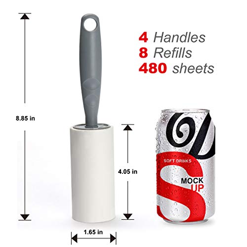 Lint Rollers for Pet Hair, Lint Remover and Pet Hair Remover Set Brush with 480 Sheets Extra Sticky for Dog & Cat Hair Removal and Clothes