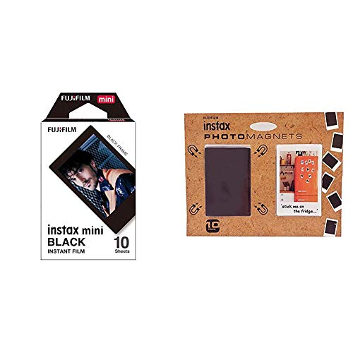 Fujifilm 16537043 Instax Mini Color Frame Développement instantané Noir & Instax photos Aimants