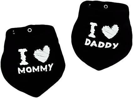 Newborn Baby Unisex Bandana Drool Funny Cartoon Bibs with Snaps, 2-Pack Organic Absorbent Cotton Drooling for Toddlers Girls Boys