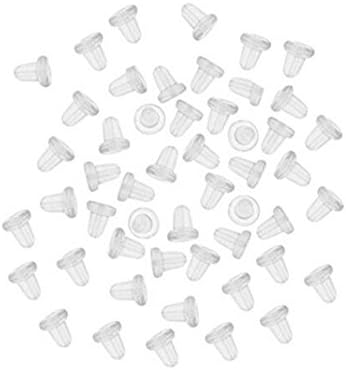 Minday Clear Rubber Bullet Clutch Earring Safety Backs for Fish hook Earring