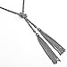 LUREME Simple Thin Chain Knot and Tassel Long Necklace (01003351-p)