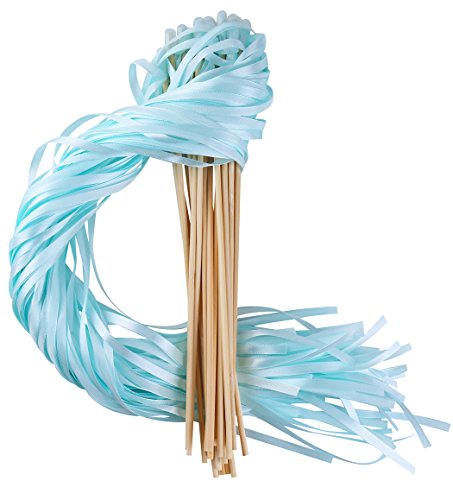 Wishprom Ribbon Wands Sticks Streamers for Wedding Party Favor (Mint-30PCS) - Thumbnail 7