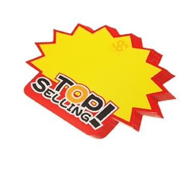 Amazon Dealmuxトップ販売イエローレッド広告紙ポップ価格カード