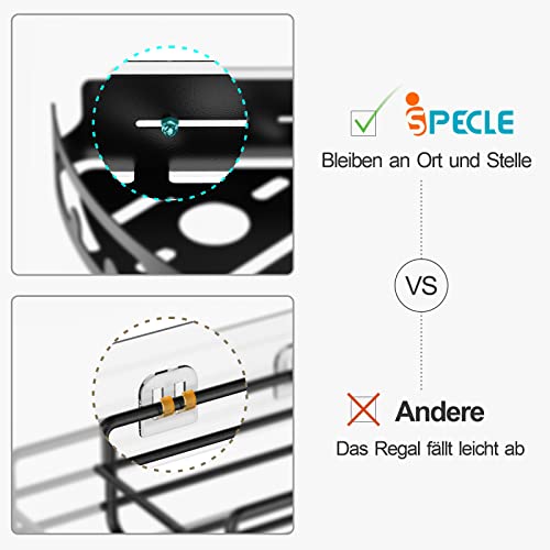 iSPECLE Duschablage Ecke ohne Bohren, Duschregal Selbstklebend Eckregal Dreieck Duschkörb, Badezimmer Dusche Regal Organizer für Bad Küche Toilette, 2 Stück, Schwarz