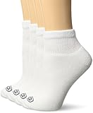 Doctor's Choice Women's 4 Pack Diabetic Cushioned Quarter Socks, White, 9-11