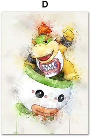 40 Cm Anime Japonais Jeu Super Mario Bros Bowser Yoshi Dessin Anime Mur Art Toile Peinture Affiches Et Impressions Mur Photos Bebe Enfants Chambre Pepiniere Decor 30 Decoration Murale Cuisine Maison