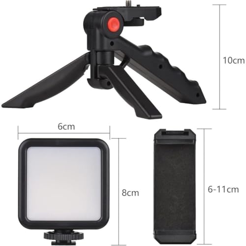 Kit de Gravação Completo com Tripé, Luz LED e Suporte para Celular – Ideal para Vlogs, Lives e Vídeos Profissionais Tripé com Luz LED e Microfone para Celular – Kit Vlogging Profissional Premium