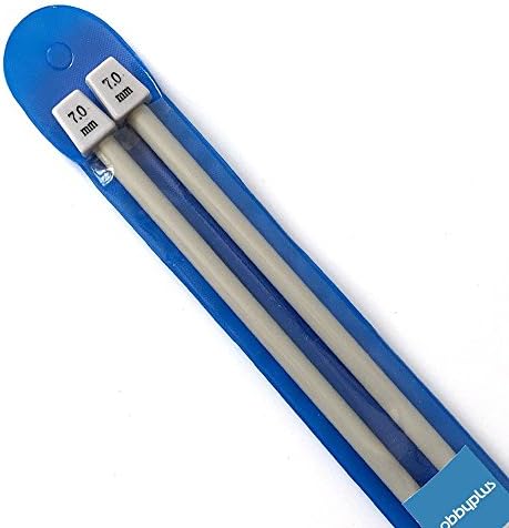Aluminium Knitting Needles, Single Pointed Set. 35cm(14") long (One Pair: 7.0mm)