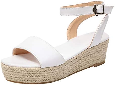 LUCA Womens Flatform Cork Espadrille Wedge Sandals Strap Ankle Buckle Shoes