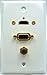 Philmore Satin White Stainless Steel Wall Plate with Gold Plated HDMI, VGA & 3.5mm Stereo Connections, 75-815G