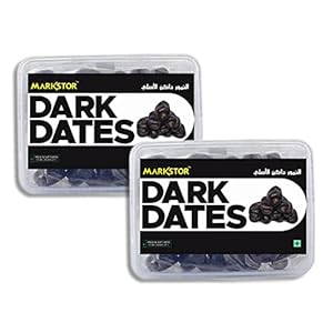 Markstor Fresh Dark Dates – 800g, Premium Imported Black Dates. All-Natural. Rich in Vitamins & Minerals (400g x 2 Packs…