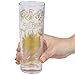 Harry Potter Marauder's Map Highball Glasses, Set of 4 - Skinny Glass with Gold Map Design - 8 oz