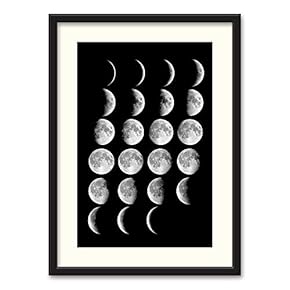 Black Framed Moon Home Artwork for Living Room Bedroom