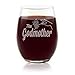 The Godmother Etched Stemless Wine Glass - Premium Quality, Handcrafted Glassware, 15 oz., Collectible Gift Item for Godparents, Birthdays, & Special Occasions