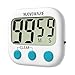 Nuovoware Digital Kitchen Timer, Digital Loud Alarm Timer with Large LCD Display and Strong Magnetic Back for Cooking Baking, Minute Second Count Up and Countdown, White