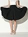 PERSUN Women's Basic Flared High Waist Midi Skater Skirt,White,M