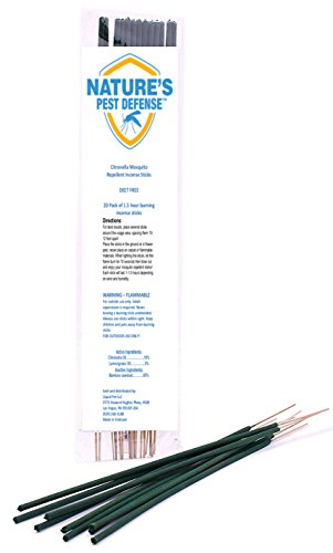 Citronella Mosquito Repellent Incense Sticks (20 Count) Better than Citronella Candles or Mosquito Coils, Natural Fly, Insect & Bug Repellent, Perfect for Camping, BBQs, Outdoors Citronella Mosquito Repellent Incense Sticks (20 Count) Better than Citronella Candles or Mosquito Coils, Natural Fly, Insect & Bug Repellent, Perfect for Camping, BBQs, Outdoors