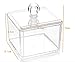 Kamay's Monolayer Transparent Multi-Function Cubes Acrylic Cotton Swab Cotton Ball Cotton Pad Dispenser Holder Container Make Up Organiser With Lid (D)