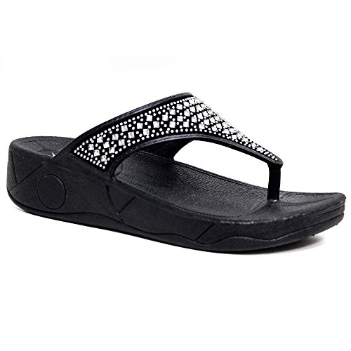 dunlop high wedge flip flops