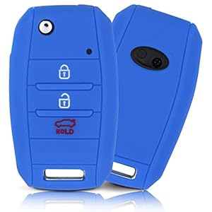 ASARAH Premium siliconen sleutelhoes compatibel met Kia, beschermhoes autosleutel cover – Sea Blue KI 3BKB-b