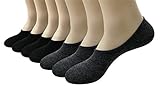 FIXBODY Men's No Show Casual Thin Non-Slip Cotton Low Cut Pure Color Socks 7 Pairs Fit (6-12) ((Pure Black + Grey)_7 Pairs)